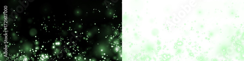 Green bokeh overlay with soft glowing lights on a dark background, creating a dreamy atmosphere for design projects and enhancing visual storytelling with copy space