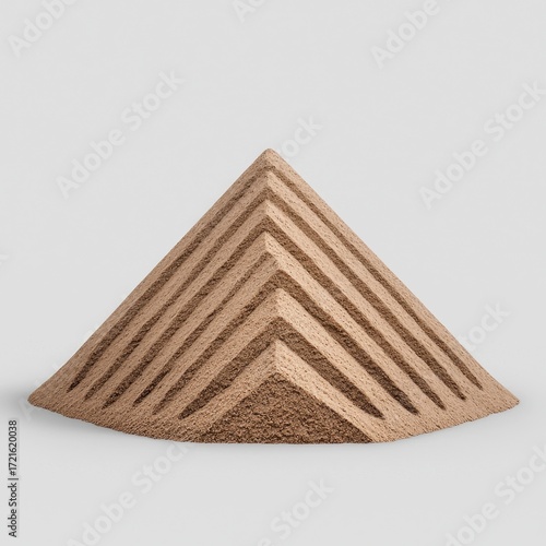 Light Brown Sand Pyramid on White Background