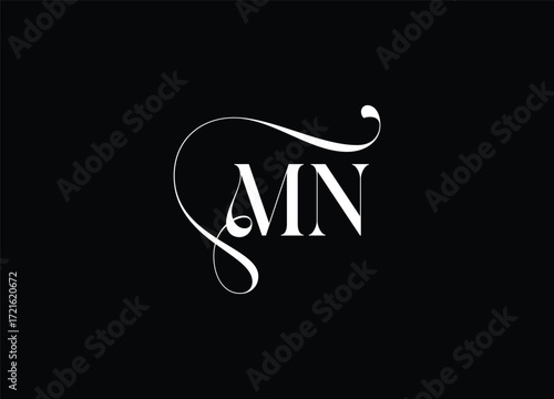MN Logo Design Vector. Elegant Monogram Logo Design