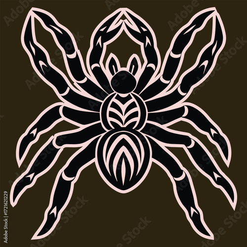 Tribal a tarantula spider with pink accents insect arachnid