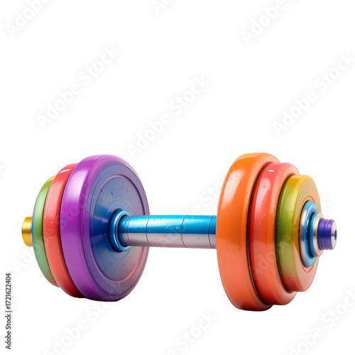 3D Dumbbell with Bright Colors and Fun Vibes