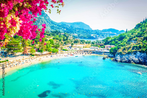Fototapeta Naklejka Na Ścianę i Meble -  Paleokastritsa beach on Korfu, Greece