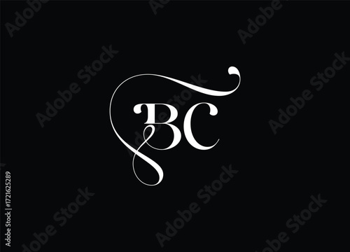BC Logo Design Vector. Elegant Monogram Logo Design