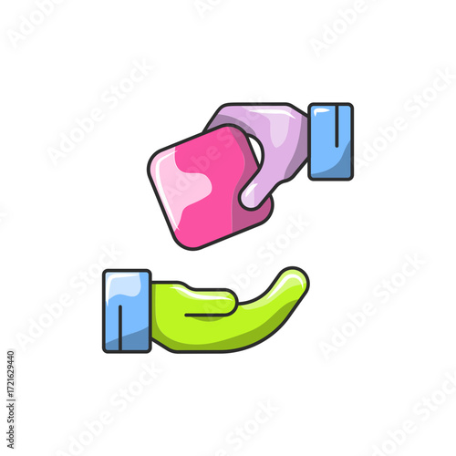 Project Handoff Icon, Task Delegation Transfer Outline Symbol