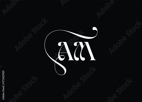 AM Logo Design Vector. Elegant Monogram Logo Design