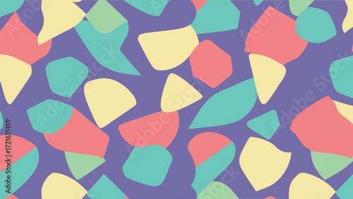 Purple Abstract Pattern with Colorful Irregular Geometric Shapes vector illustration