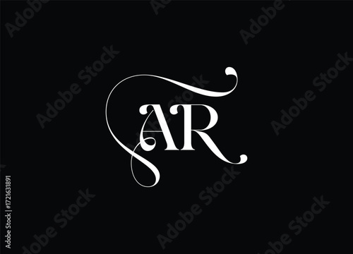 AR Logo Design Vector. Elegant Monogram Logo Design