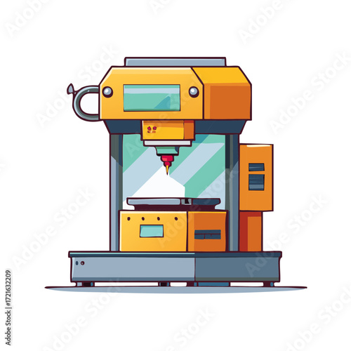 Automated Milling Machine Tool Illustration for Precise Engineering and Manufacturing Processes