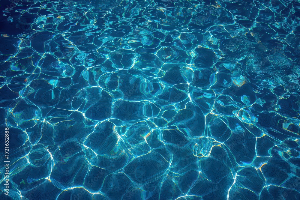 Obraz premium Abstract Blue Water Texture With Sunlight Reflections
