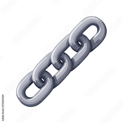 Three Interlocking Metal Chain Links Symbolizing Connection and Strength