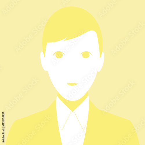 Stylized Silhouette of a Person in a Suit on Yellow Background woman avatar