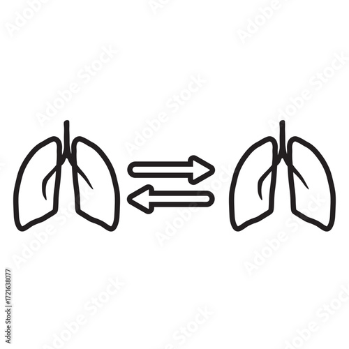 Lung Transplant Line Icon