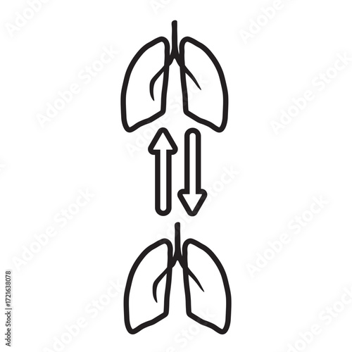 Lung Transplant Line Icon