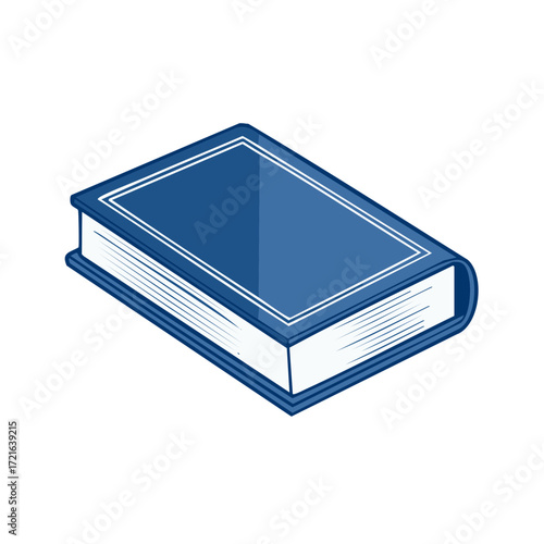 Hardcover Book Illustration Blue Book Knowledge Concepts Paper Pages