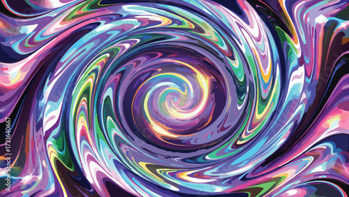 Vibrant Swirling Abstract Background with Psychedelic Colors and Fluid Motion vortex