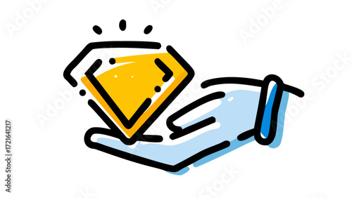 Hand Holding a Precious Gemstone Symbol of Value, Luxury, and Success