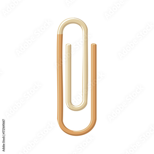 Simple Gold Paperclip Holds Pages Seamlessly Together Office Supply Tool