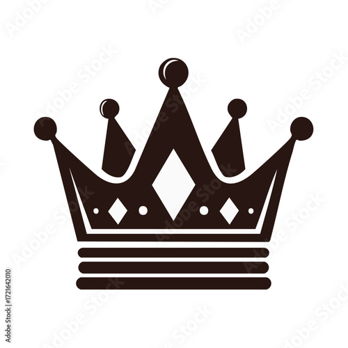 Illustration of a Royal Crown with Decorative Embellishments on White Background