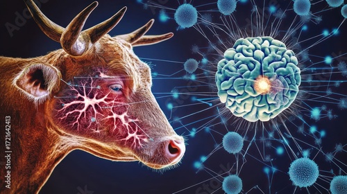 Bovine Spongiform Encephalopathy:  A Visual Depiction of Mad Cow Disease's Impact on the Nervous System and Brain