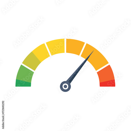 Performance Gauge with Needle Indicating Moderate Level