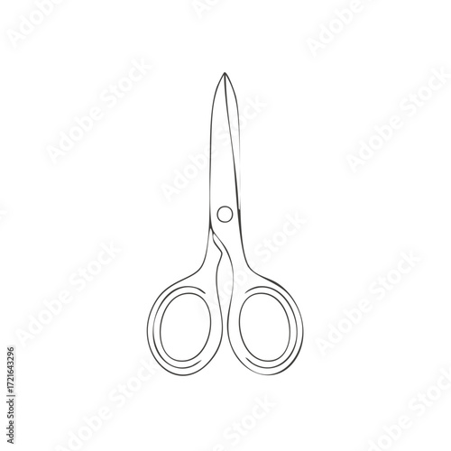 Minimalist Scissors Illustration for Cutting, Sewing, Arts, and Crafts Projects