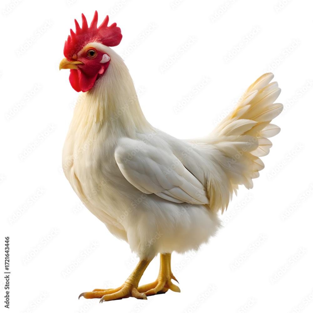 Fototapeta premium White chicken isolated on transparent background