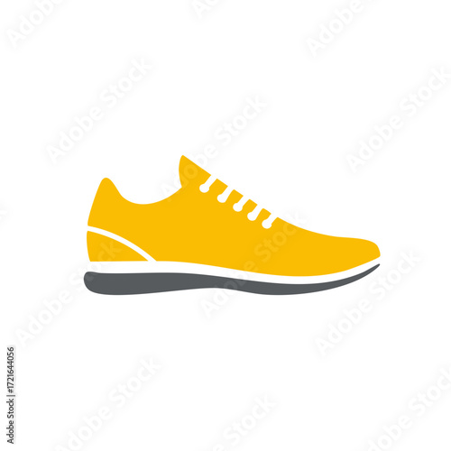 Yellow Athletic Shoe Illustration Graphic Sport Design Element