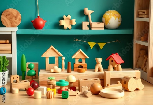 Wooden toys, Montessori method, eco-friendly toddler play,   friendly,   natural toys