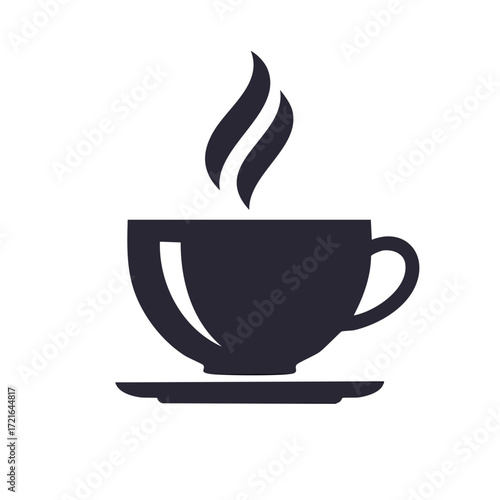 Aromatic Dark Cup with Steam Icon Beverage Illustration Vector Graphic