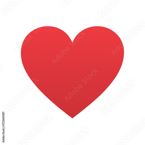 Classic Red Heart Symbol for Love, Romance, Valentine's Day Greetings, and Healthcare Concepts
