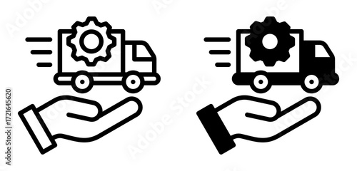 Delivery Service Icon Collection line & Mixed Style 