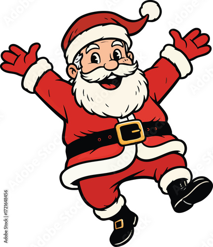 Joyful Santa Claus with Arms Wide Open