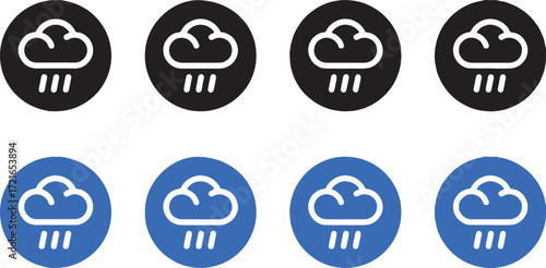 rain, cloud, weather, forecast, storm, precipitation, wet, water, drop, symbol, icon, circle, black, blue, graphic, design, illustration, simple, clean, set, collection, meteorology, climate, atmosphe