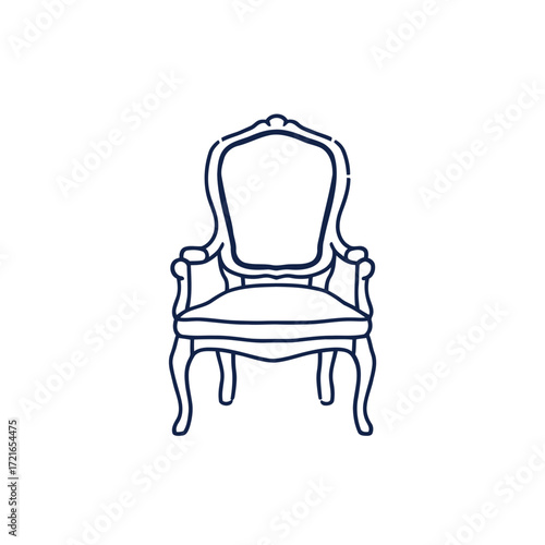 Elegant classic leather armchair, a comfortable antique furniture piece for a stylish interior