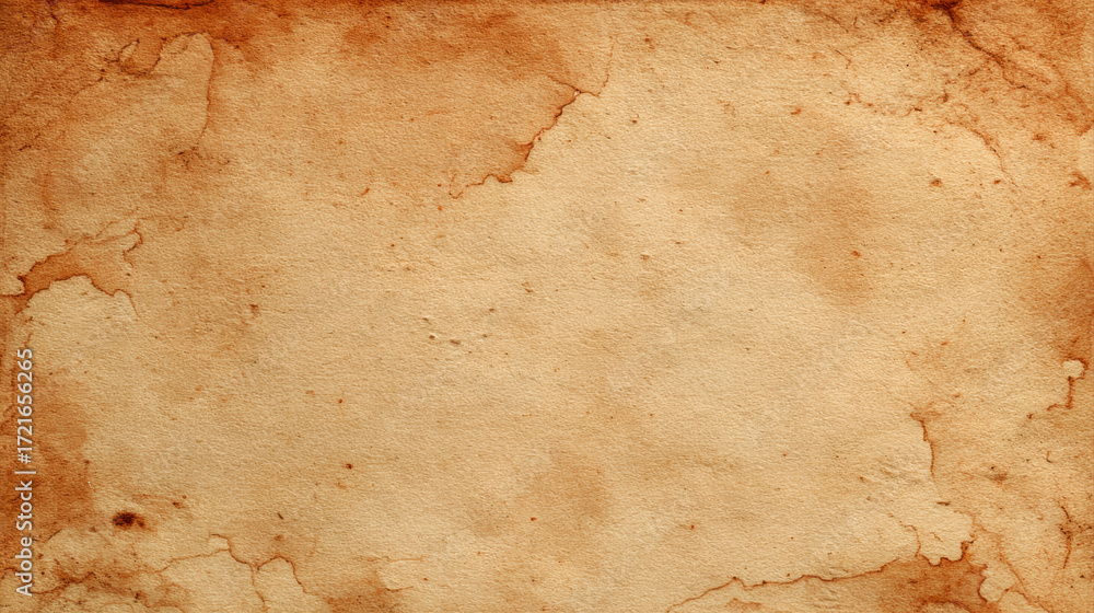 Fototapeta premium Vintage stained paper texture with rustic brown surface
