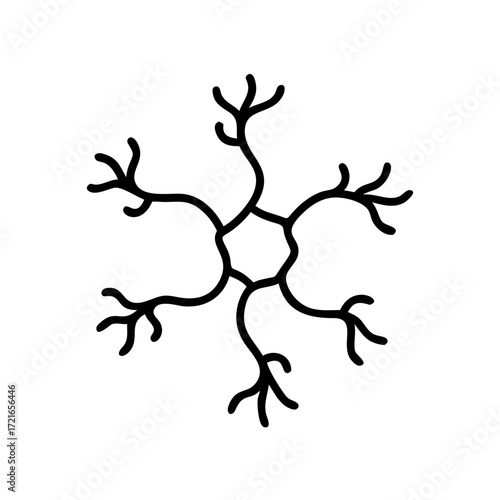 Neural network illustration in simple black line design  
