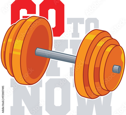 gym equipment vector with orange shades
