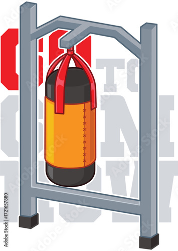 gym equipment vector with orange shades