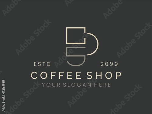 Coffee shop Logo Template, This logo design is perfect for business cafes, restaurants, coffee shops, tea shops and drink shops.