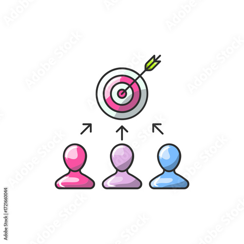 Team Sprint Icon, Agile Project Movement Outline Graphic
