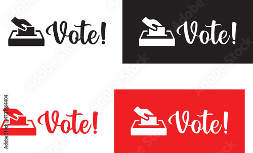 vote, election, ballot, box, hand, voting, democracy, choice, decision, text, word, graphic, design, symbol, icon, black, white, red, isolated, white background, political, civic duty, participation, 