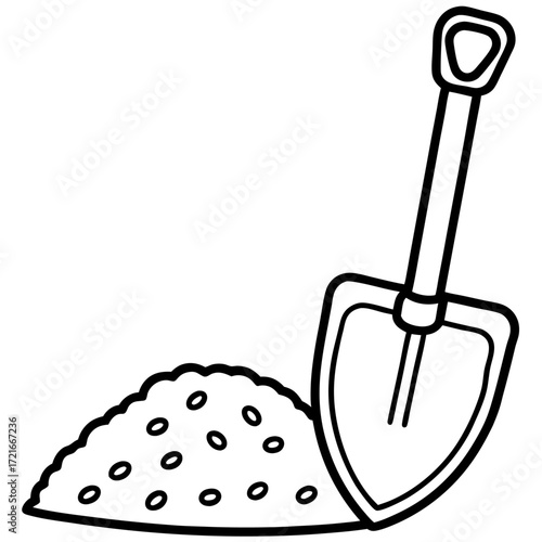 Shovel and Pile of Dirt Illustration for Gardening or Construction Concepts Vector Art