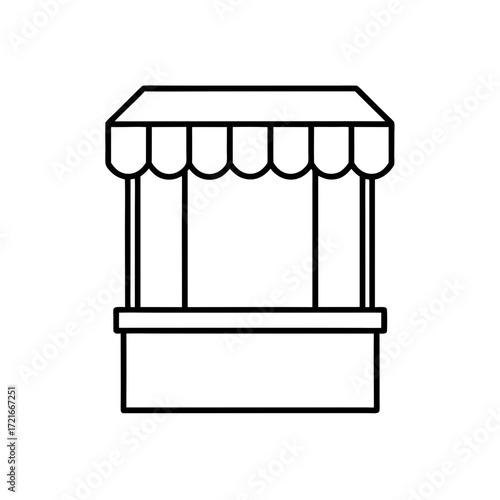 Outline of a market stall icon