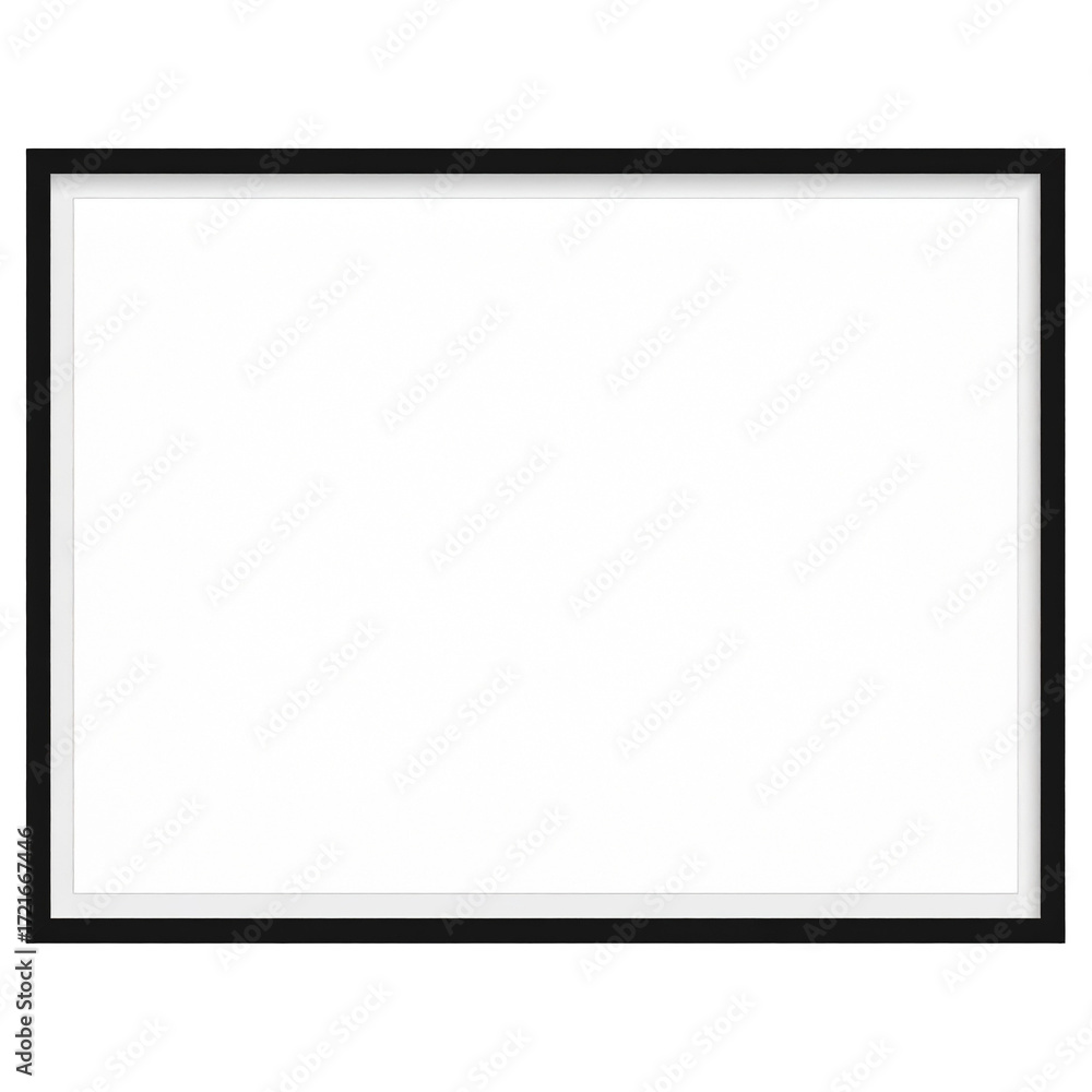 Obraz premium Blank white rectangle in black frame