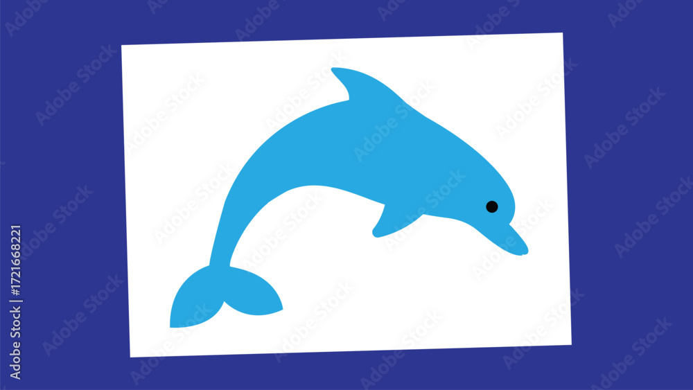 Fototapeta premium Dolphin and hand with a pen. Vector illustration in flat style