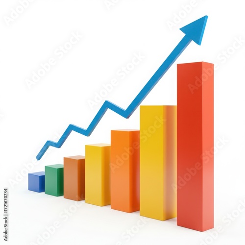 Upward trend bar chart with blue arrow Free Download Upward trend bar chart with blue arrow - GFXLoad