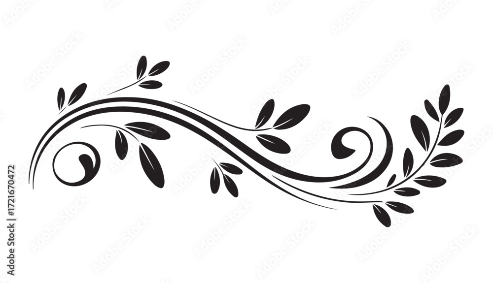 Fototapeta premium Floral Swirl Decorative Vector Ornament Design