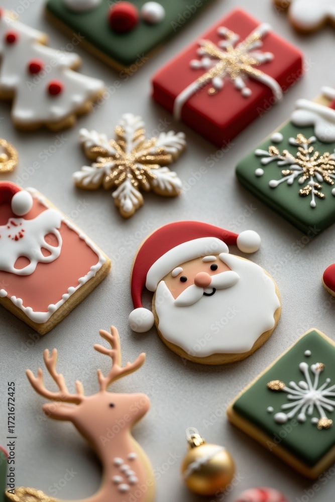 Fototapeta premium Christmas sugar cookies forming a festive holiday background