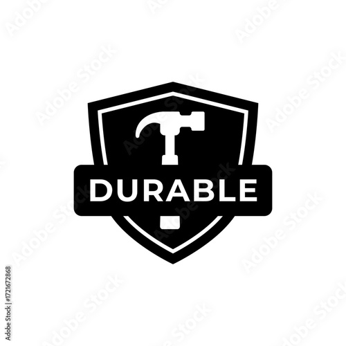 Shield with Hammer and Durable Label