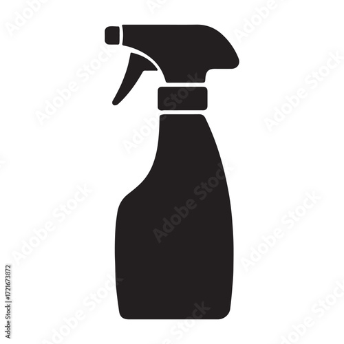 Vector art of black spray bottle silhouette for cleaning use